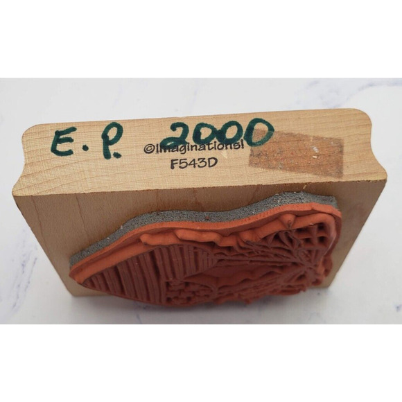 Patriotic American Flag Heart Plaque Imaginations USA Wood Mounted Rubber Stamp - Picture 5 of 7